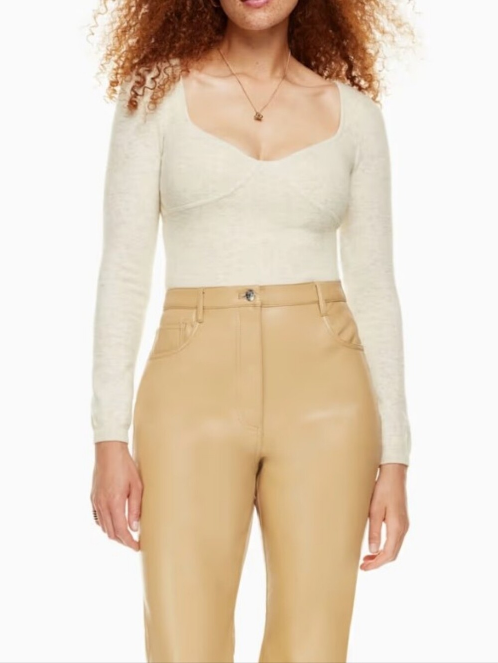 Wilfred Greer‎ Fitted Sweetheart Bustier Sweater, Size Medium - Picture 2 of 16